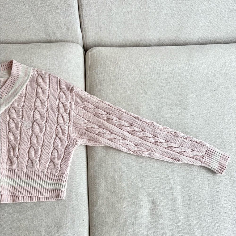 Aritzia TNA Varsity Cable-Knit Cropped Sweater β XS - Picture 5 of 9